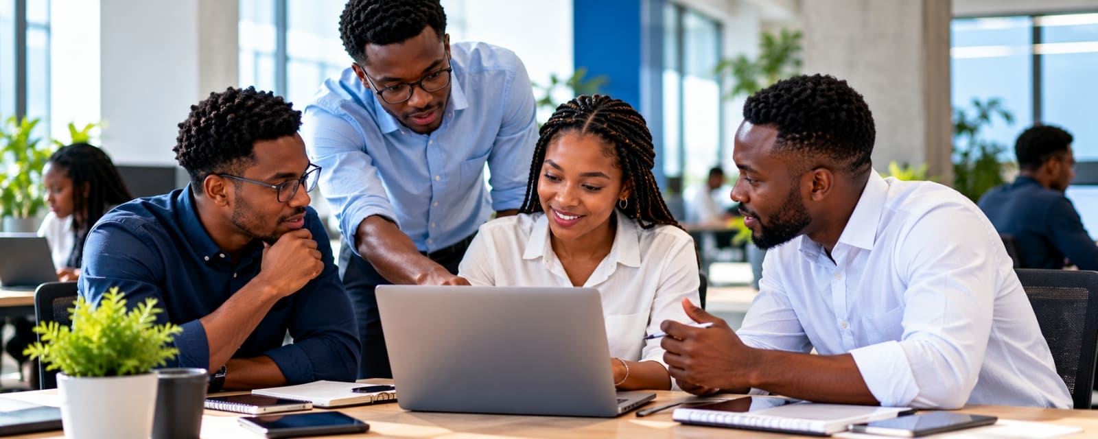 An enterprise team in a custom AIHub workshop