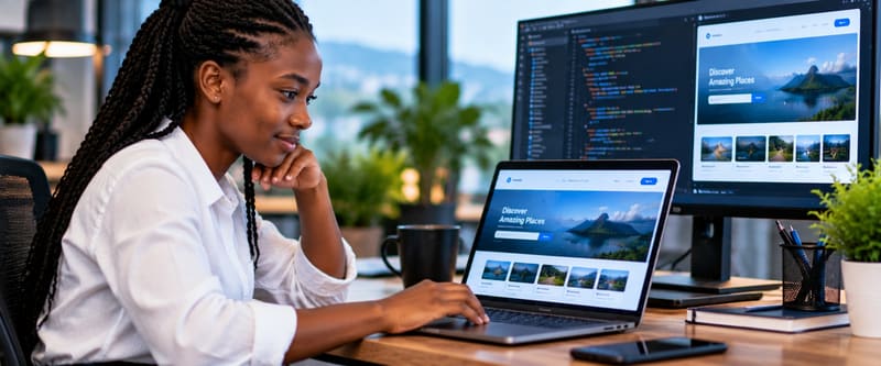 Un apprenant réalise un projet de site web