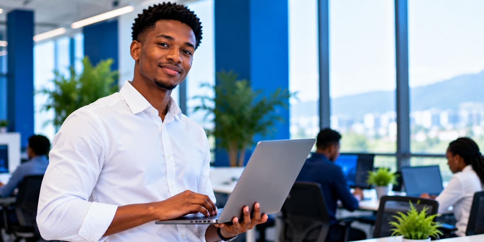A smiling member of the JSP team at work