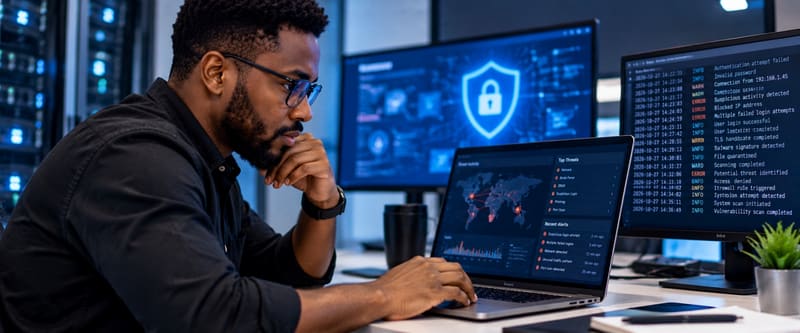 A cybersecurity learner investigating an incident