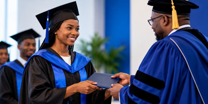 Une diplômée reçoit son diplôme JSP