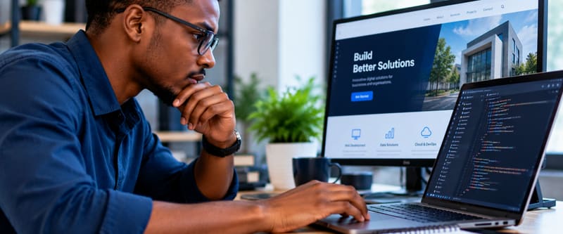 A developer building a website